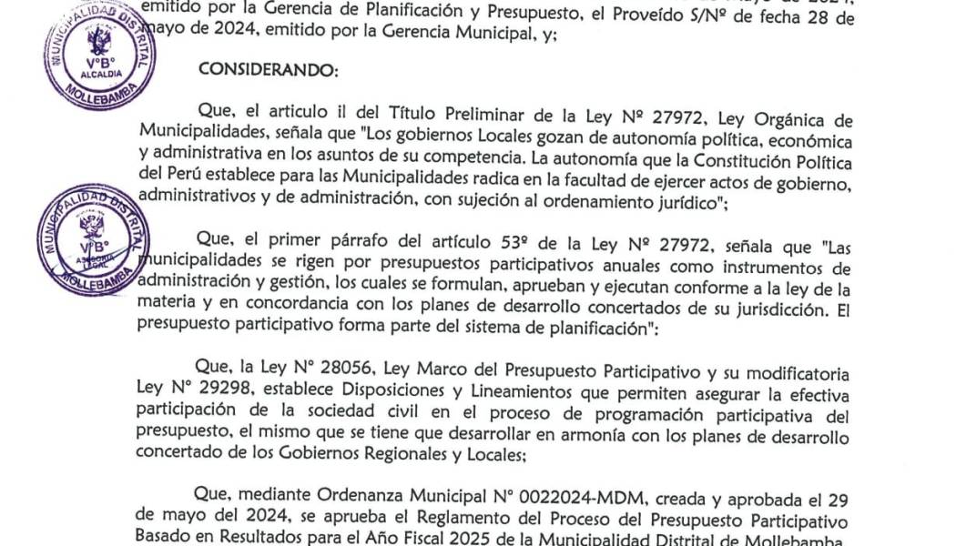 PRESUPUESTO PARTICIPATIVO 2024-2025